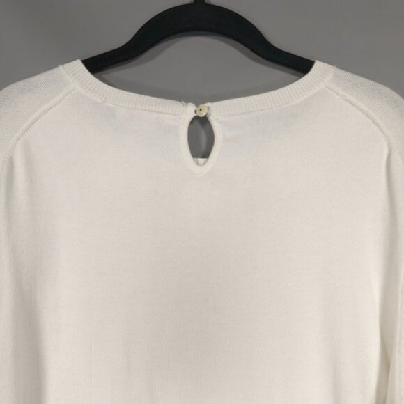 Brooks Brothers Red Fleece Women's Knit Sweater Ivory Embroidered Floral Size XL - Picture 7 of 9